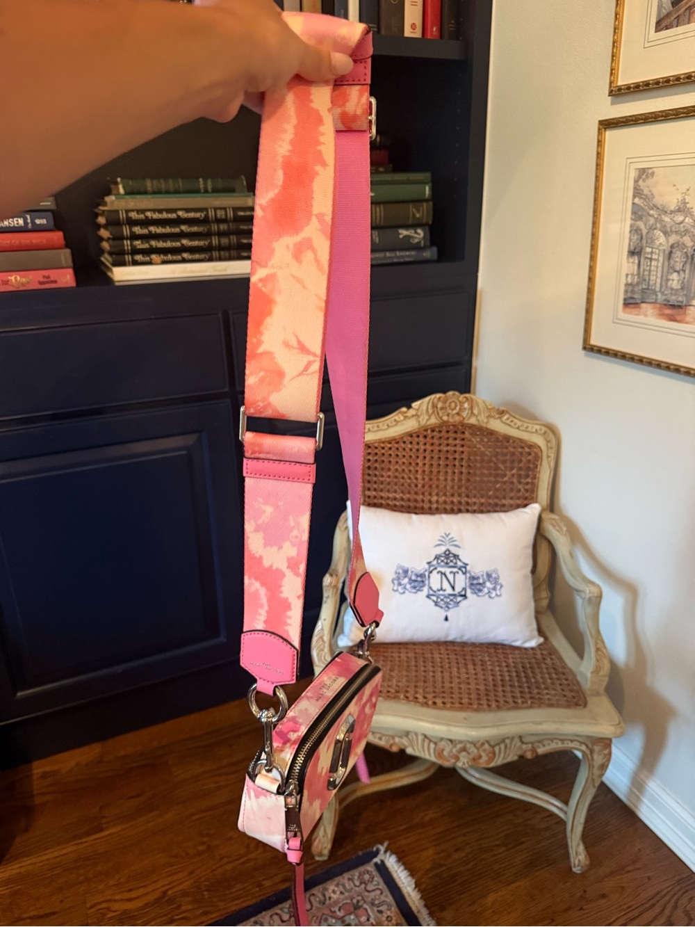 Marc Jacobs Pink, Orange, and White Tie-Dye Snapshot Crossbody - Picture 6 of 7